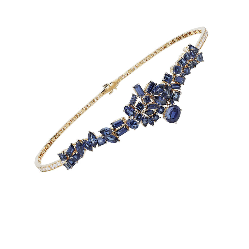 Dior Joaillerie, колье Bleu Outremer, желтое золото, сапфиры, бриллианты