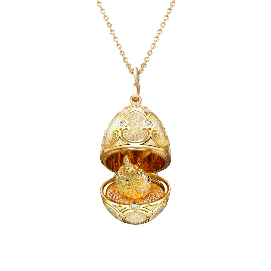 Faberge, подвеска Heritage, желтое золото, эмаль, бриллианты, 882 593 руб