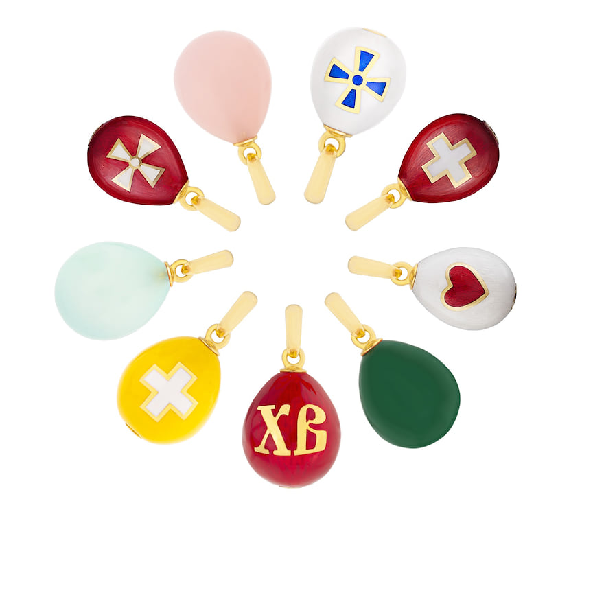 Axenoff Jewellery, кулоны Easter Egg, позолооченное серебро, эмаль, от 20 700 руб