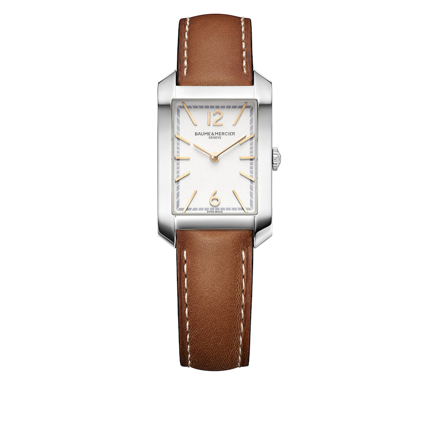 Baume &amp; Mercier, часы Hampton, 35 x 22 мм, сталь, кварцевый механизм, сменный браслет