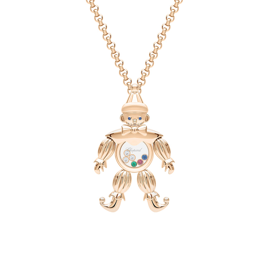 Кулон Chopard, коллекция Happy Diamonds, розовое золото, бриллианты, рубин, сапфир, изумруд, 1 722 200 руб, tsum.ru