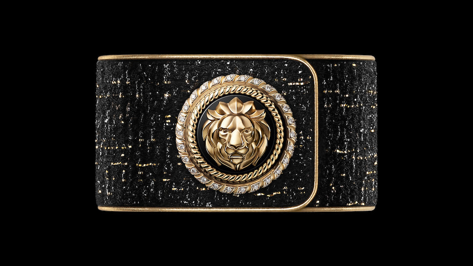 Chanel Watches, часы Mademoiselle Prive Bouton Lion, 25 мм, желтое и белое золото, кожа, бриллианты, кварцевый механизм, лимитированная серия 55 экземпляров