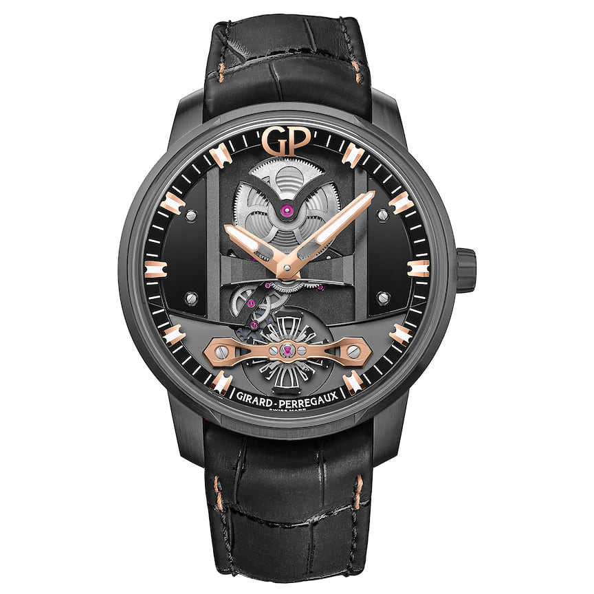 Girard-Perregaux, часы Free Bridge Infinity, 44 мм, сталь, механизм с автоматическим подзаводом, запас хода 54 часа, водойстойкость 30 м