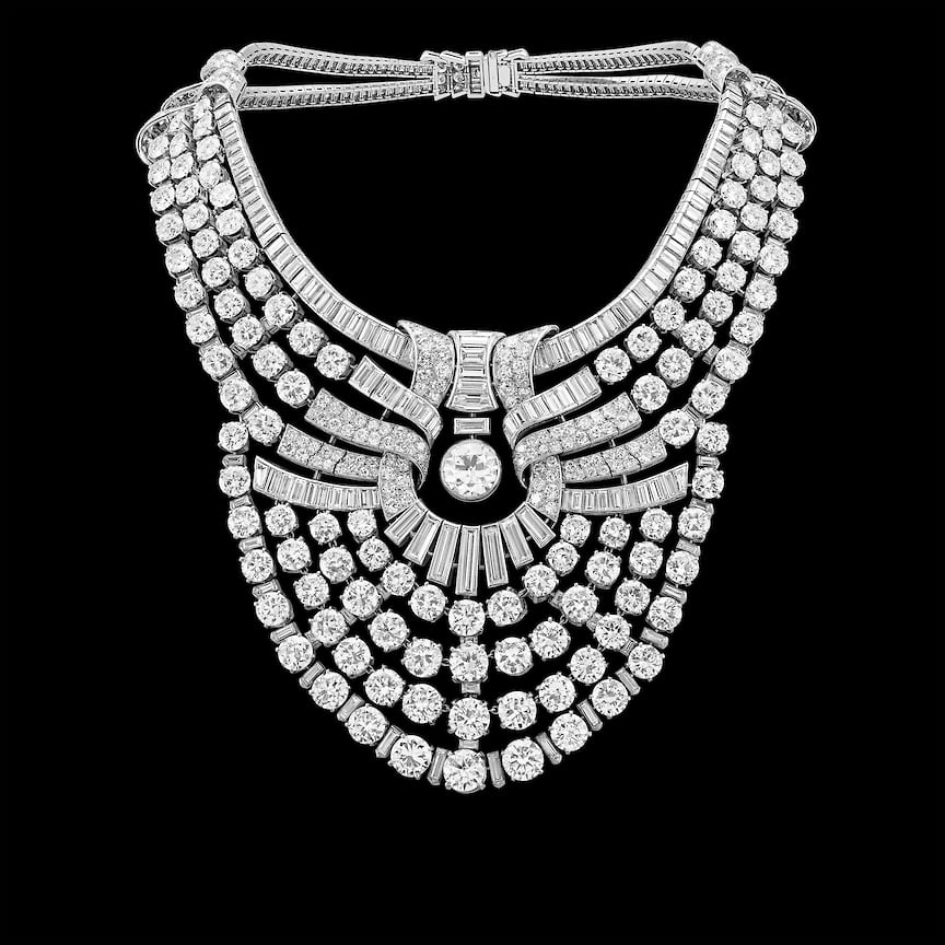 Воротничок королевы Египта Назли, платина, алмазы, 1939