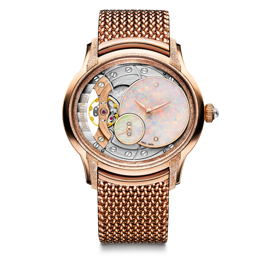 Audemars Piguet, часы Millenary, 39,5 мм, розовое золото, белый опал, механизм с ручным подзаводом