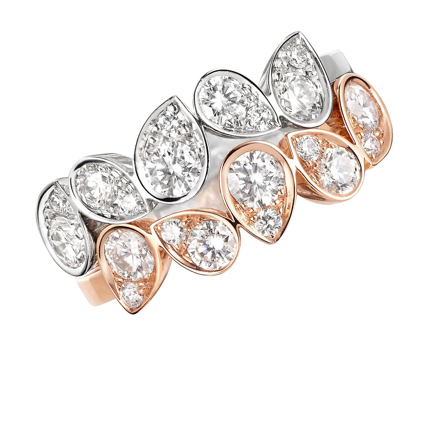 Chaumet, два кольца Josephine Ronde d’Aigrettes, белое и розовое золото, бриллианты