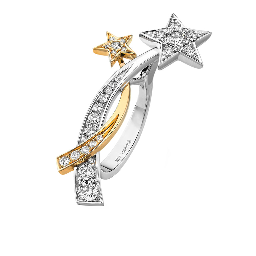 Chanel Fine Jewelry, кольцо Etoile Filante, розовое и белое золото, бриллианты