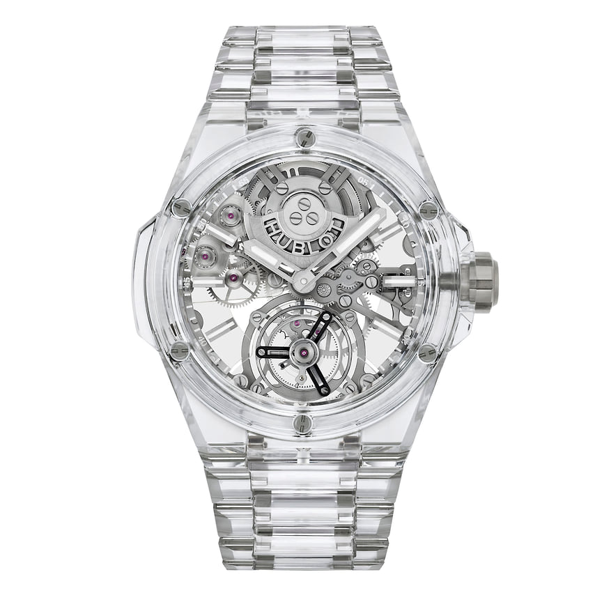 Hublot, часы Big Bang Integral Tourbillon Full Sapphire, 43 мм, сапфировое стекло, механизм с автоматическим подзаводом