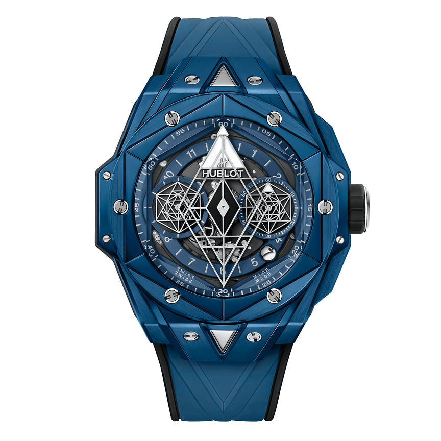 Hublot, часы Big Bang Sang Bleu II, 45 мм, керамика, механизм с автоматическим подзаводом