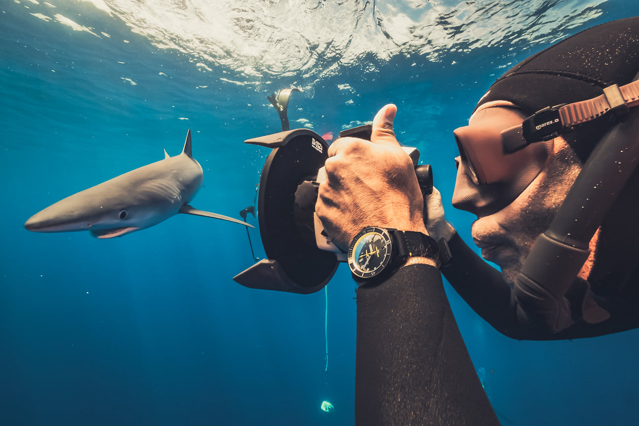 Дайвер Фредерик Буйль в часах Ulysse Nardin diver Lemon Shark