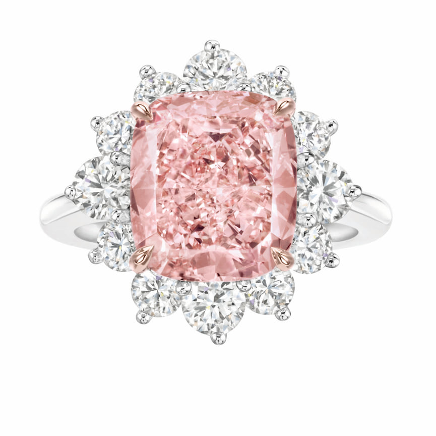 Harry Winston, кольцо, платина, розовый и бесцветные бриллианты