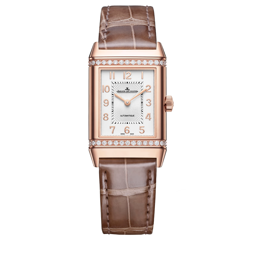 Jaeger-LeCoultre, часы Reverso Classic Medium Duetto, 40 x 24.4 мм, розовое золото, бриллианты, механизм с автоматическим подзаводом