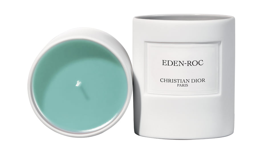 Dior, парфюмерная свеча Eden-Roc из коллекции La Collection Privee Christian Dior. Ноты: морская соль, жасмин, сосна, амбра.