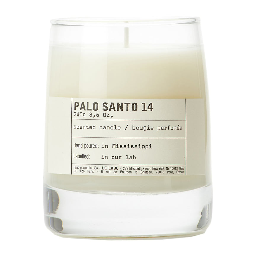 Le Labo, ароматическая свеча Palo Santo 14. Производится вручную из соевого воска; время горения – 60 часов. Ноты: лабданум, кедр, ладан, пачули.