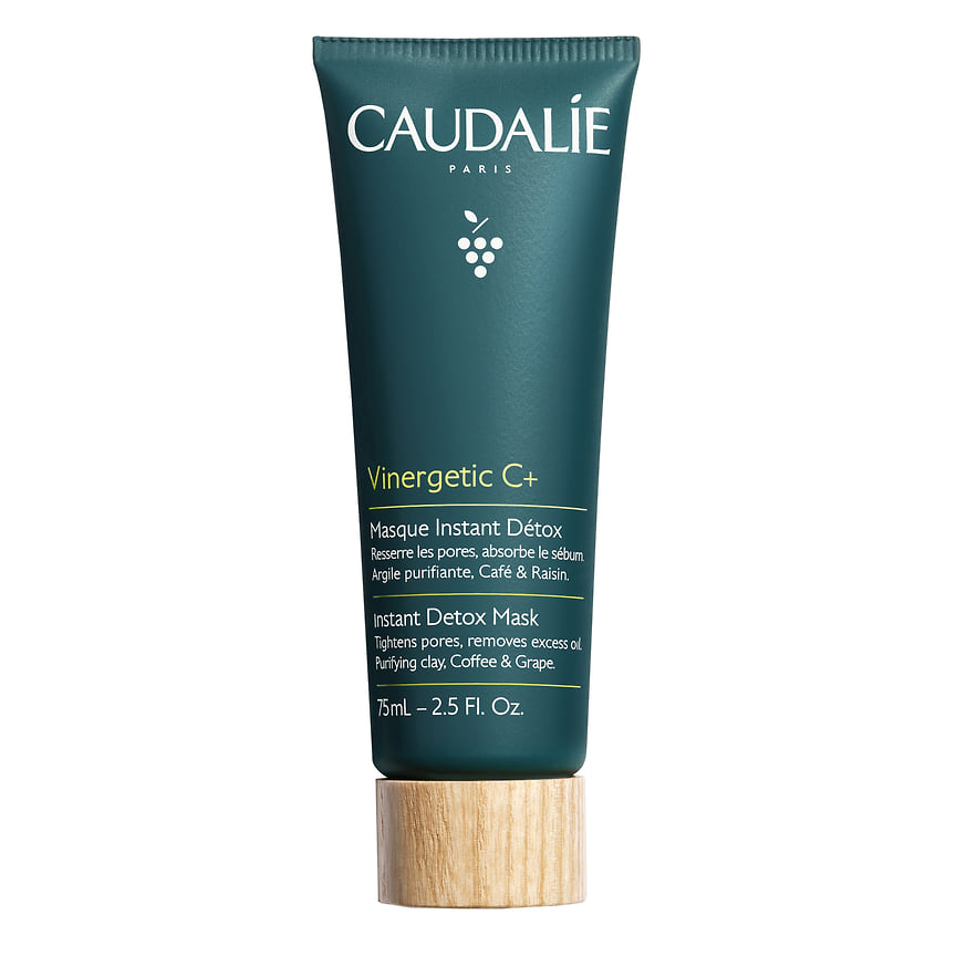 Caudalie, детокс-маска Vinergetic C+ с каолином и экстрактами растений для очищения пор и удаления избытков кожного жира