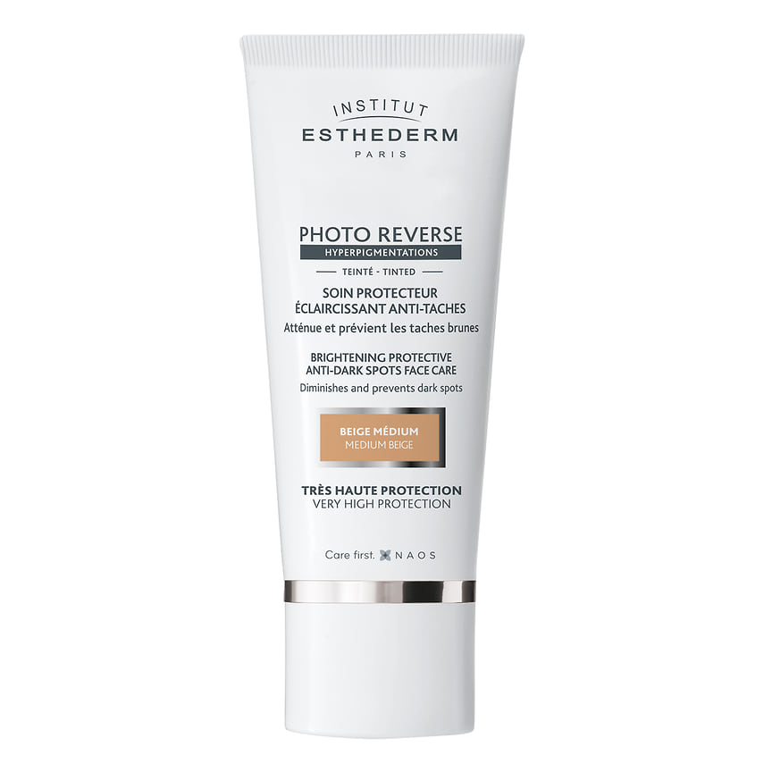 Institut Esthederm, солнцезащитный крем Photo Reverse с максимальной степенью защиты с пептидами, клеточной водой, протеинами сои и пшеницы.
