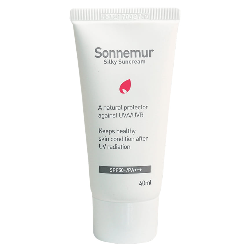 Sonnemur, солнцезащитный крем Silky Suncream. Средство имеет максимальный фактор защиты от солнца, блокирует оба типа солнечных лучей (UVB и UVA) и обладает омолаживающим эффектом. (в составе 82Box)