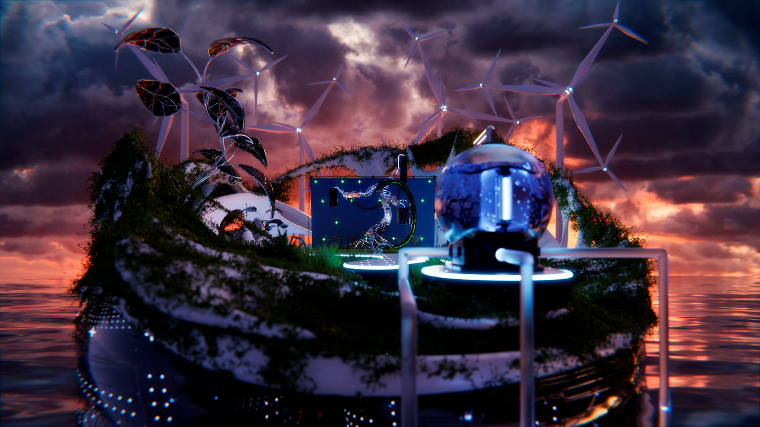 Фестиваль современного цифрового искусства Rosbank Future Cities, 2020. Работа Кирилла Контре Biomorphism 