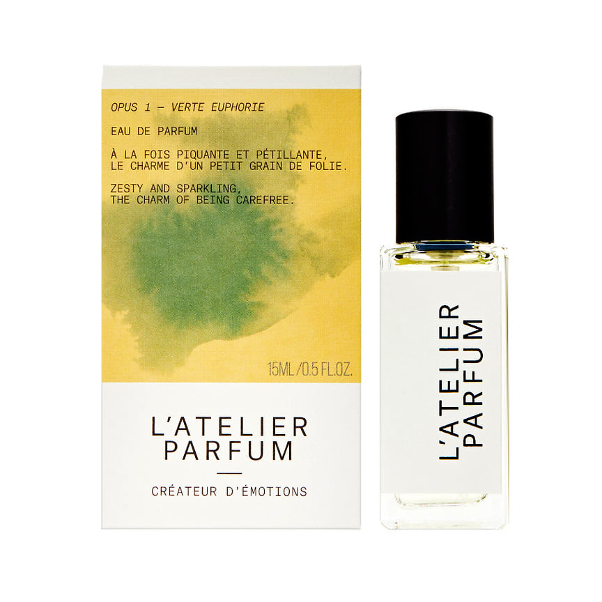 L’Atelier Parfum, парфюмерная вода Verte Euphorie. Ноты: морковь, мускус, красный апельсин, грейпфрут, петитгрейн, белый кедр.