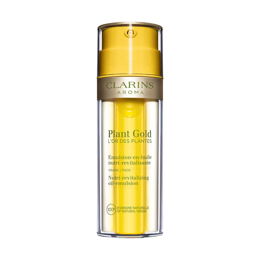 Clarins, питательная эмульсия для лица с маслом голубой орхидеи Plant Gold - L&#39;Or des Plantes. 