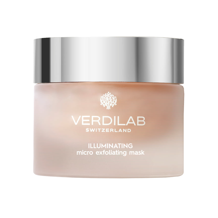 Verdilab (Швейцария): обновляющая маска-эксфолиант Illuminating Mask c веганской формулой из натуральных эфиров сахаров и растительных масел с яблочной, винной, фитиновой, хлорогеновой, молочной, лимонной и гликолевой кислотами.