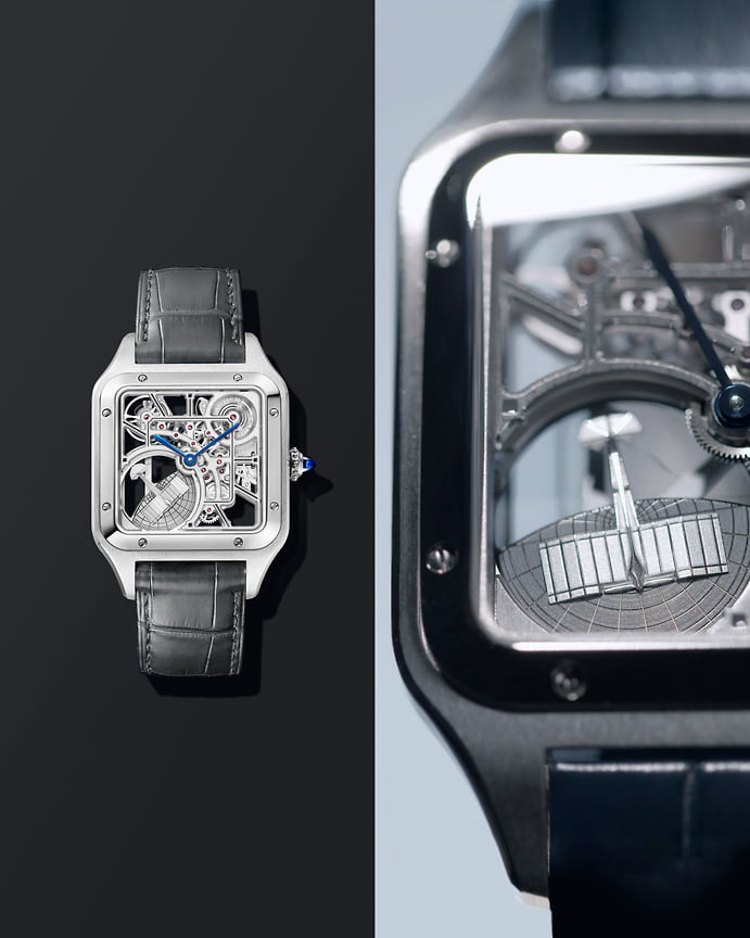 Часы Cartier Santos-Dumont Skeleton Micro-Rotor