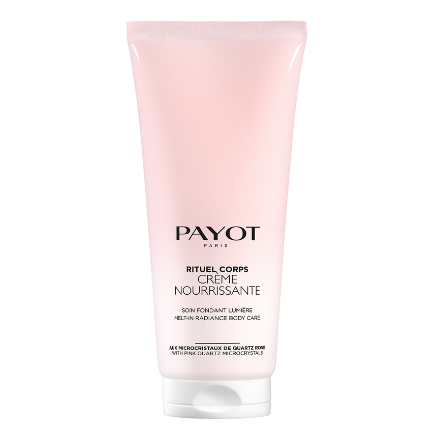 Payot, питательный крем для тела Crme Nourrissante с ароматом мускуса и пудры: смягчает и придает сияние даже самой сухой коже. В составе средства — 97% ингредиентов натурального происхождения — масла жожоба, хлопка, микрокристаллы розового кварца.