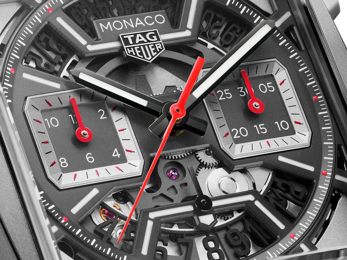 Скелетированный циферблат хронографа TAG Heuer Monaco Chronograph