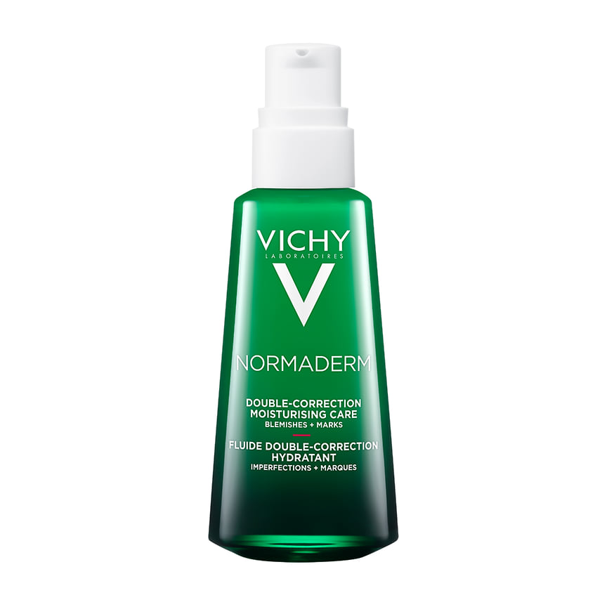 Vichy (Франция), корректирующий уход двойного действия Normaderm с салициловой кислотой для кожи, склонной к воспалениям.