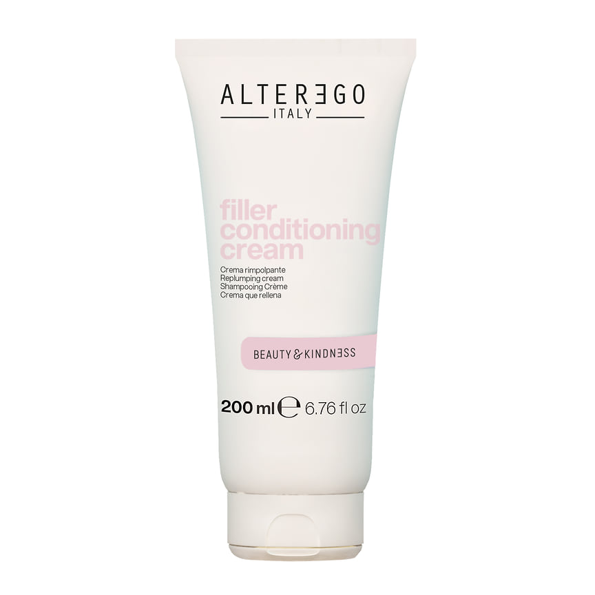 AlterEgo Italy, уплотняющий кондиционирующий крем Filler Conditioning Cream Cond: облегчает расчесывание и увлажняет волосы. В составе: гиалуроновая кислота и натуральный экстракт пшеницы