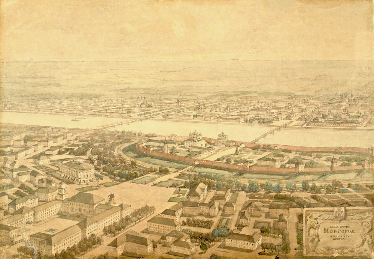 Щусев,  Савицкий, проект восстановления и реконструкции Новгорода, 1943-1947
