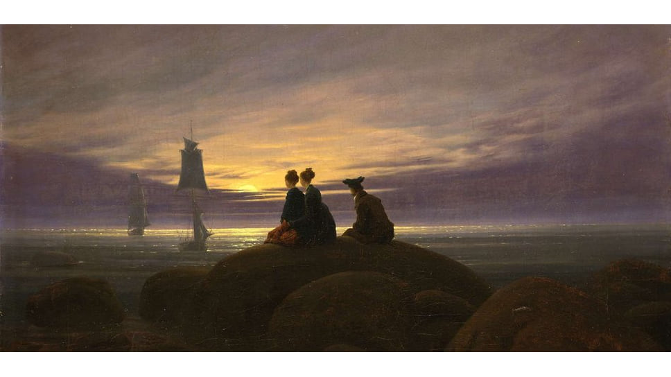 Каспар Давид Фридрих, «Восход Луны у моря», деталь, 1822