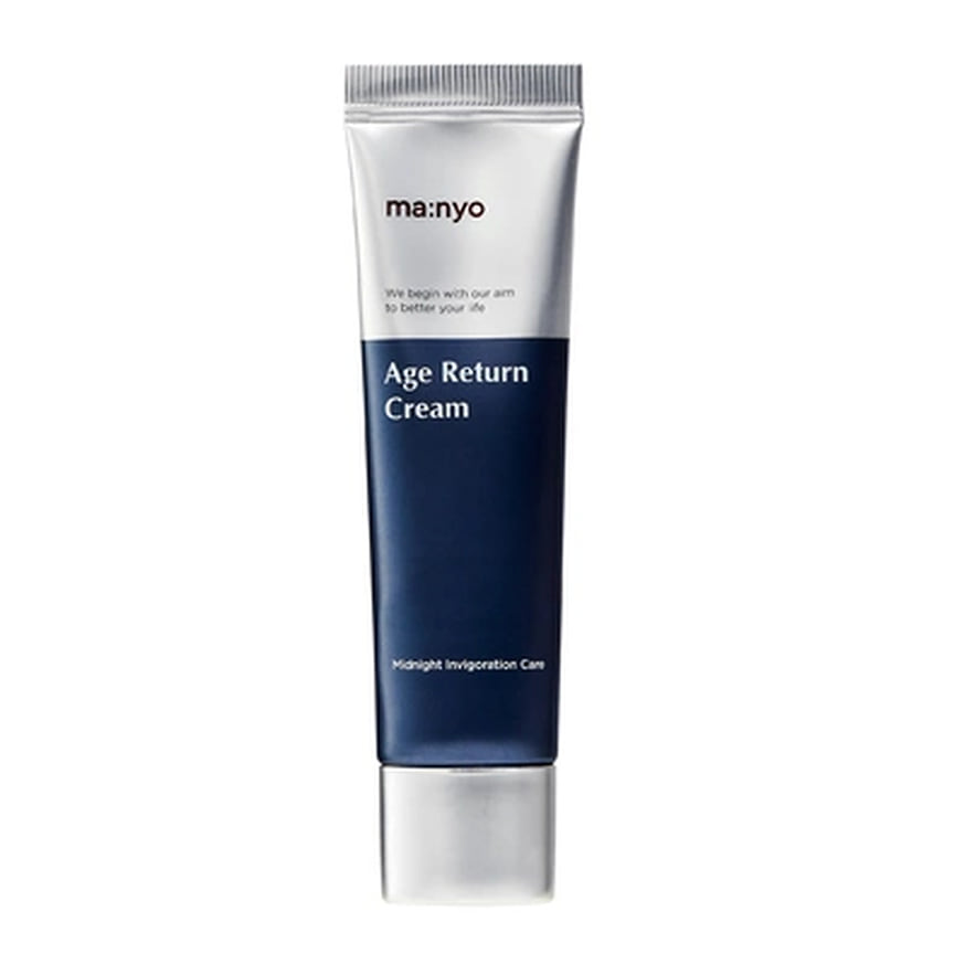 Ma:nyo, ночной восстанавливающий крем для зрелой кожи лица Age Return Cream: восстанавливает, увлажняет и питает кожу, устраняет сухость и шелушения. В составе: экстракт красного женьшеня, ферментированный экстракт грибов чага и санхван. ( в Foam)