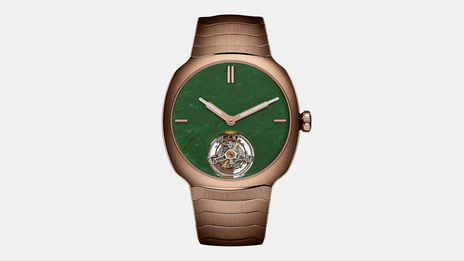 Часы Streamliner Tourbillon Wyoming Jade новичка списка H.Moser & Cie  