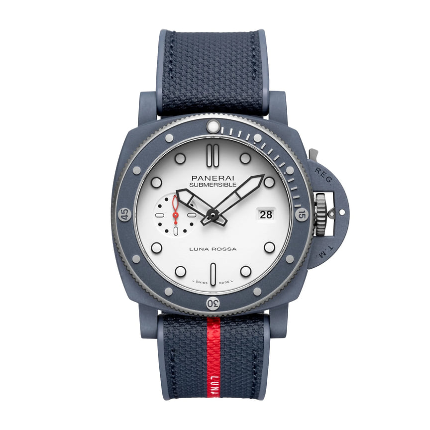 Часы Submersible Quaranta Quattro Luna Rossa Ti-Ceramitech, титан, Ti-Ceramitech, 44 мм, Panerai