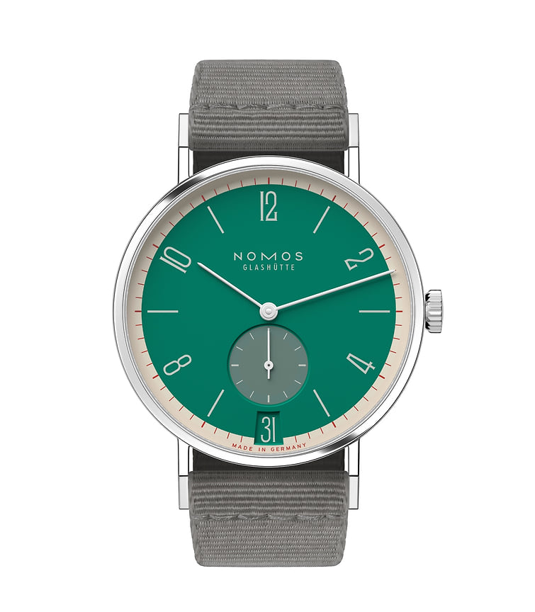 Часы Tangent 38 datum schlossgruen, сталь, 38 мм, Nomos