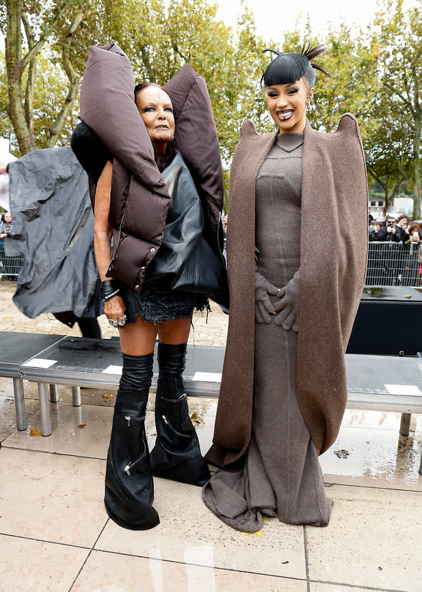 Мишель Лами и Карди Би на показе Rick Owens 