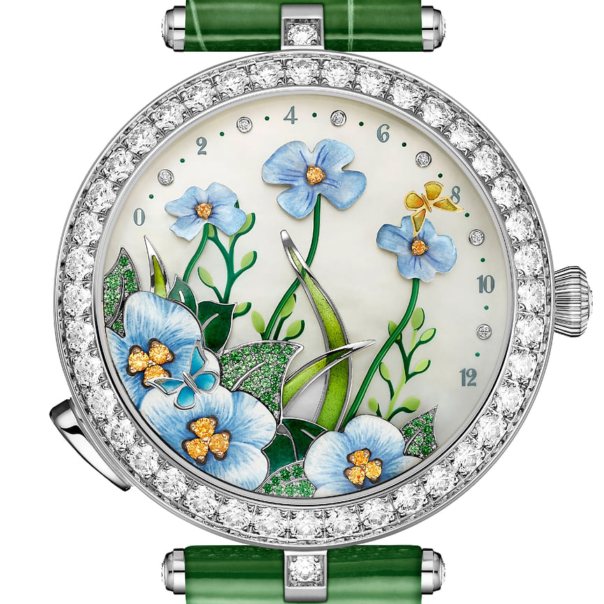 Номинация «Сложные женские часы»: Van Cleef &amp; Arpels Lady Arpels Brise d’Ete, автоматический механизм, корпус из белого золота, бриллианты, CHF 169 тыс.