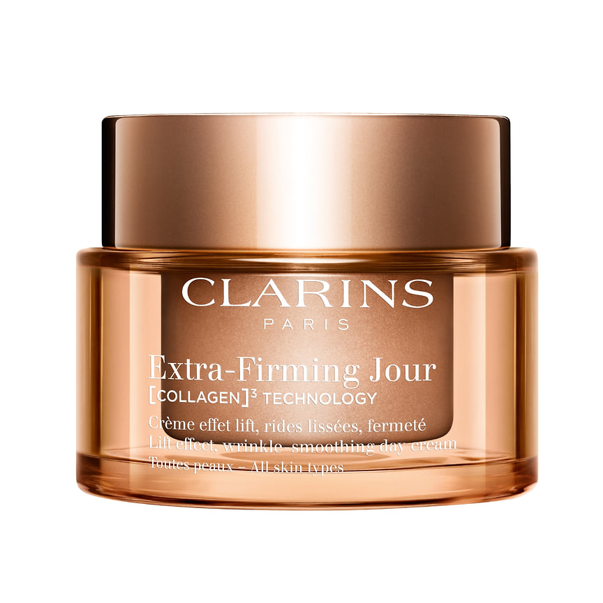 Clarins, регенерирующий дневной крем для лица обновленной линии Extra-Firming: повышает упругость кожи, восстанавливая структуру коллагена