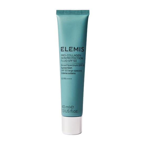 Elemis, защитный флюид «Про-Коллаген» SPF 50 с активными антивозрастными свойствами и защитой от солнца: предотвращает фотостарение, пигментацию и потерю упругости кожи