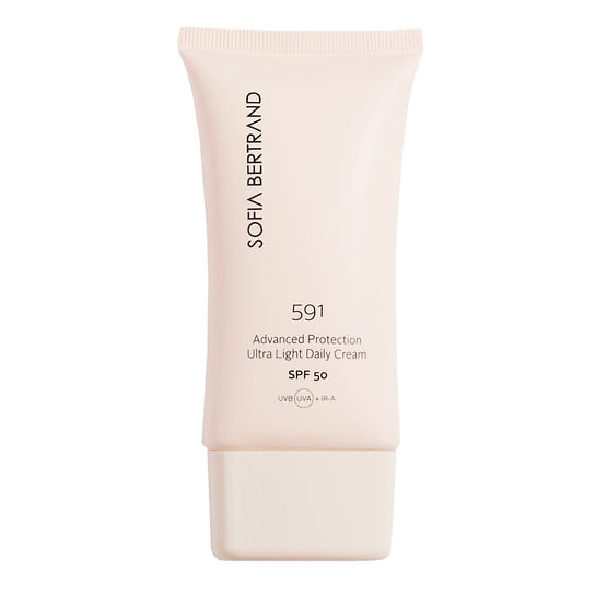 Sofia Bertrand, солнцезащитный крем SPF 50+ 591 Advanced Protection SPF 50 UVB UVA + IR-A. В составе: экстракт красной водоросли, морской бамбук