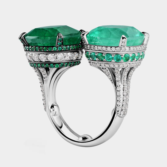 Кольцо с изумрудами разных оттенков Parure Atelier