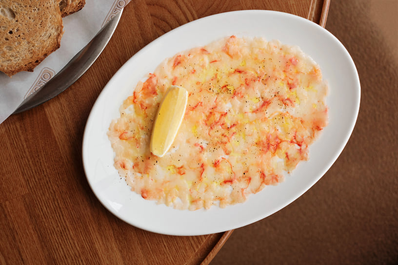 Карпаччо из красных креветок