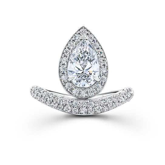 Кольцо Balance, белое золото, бесцветный  лабораторный бриллиант, Jemae