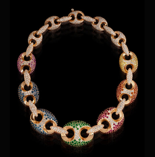 Колье Marina с паве из цветных камней из коллекции Labirinti, Gucci