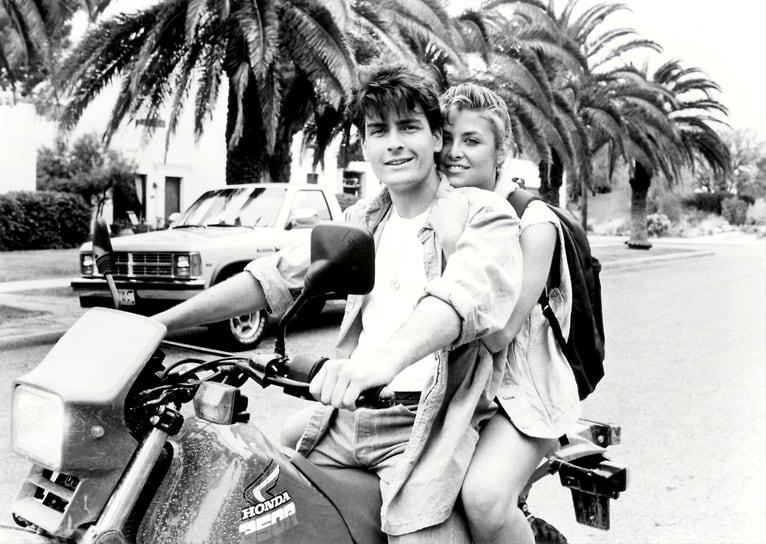 Чарли Шин и Шерелин Фенн в фильме «Дух мщения» (1986)
