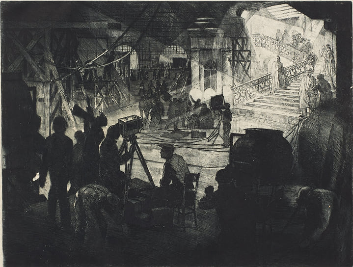 Николай Павлов «Киносъёмка в павильоне» 1928 год
