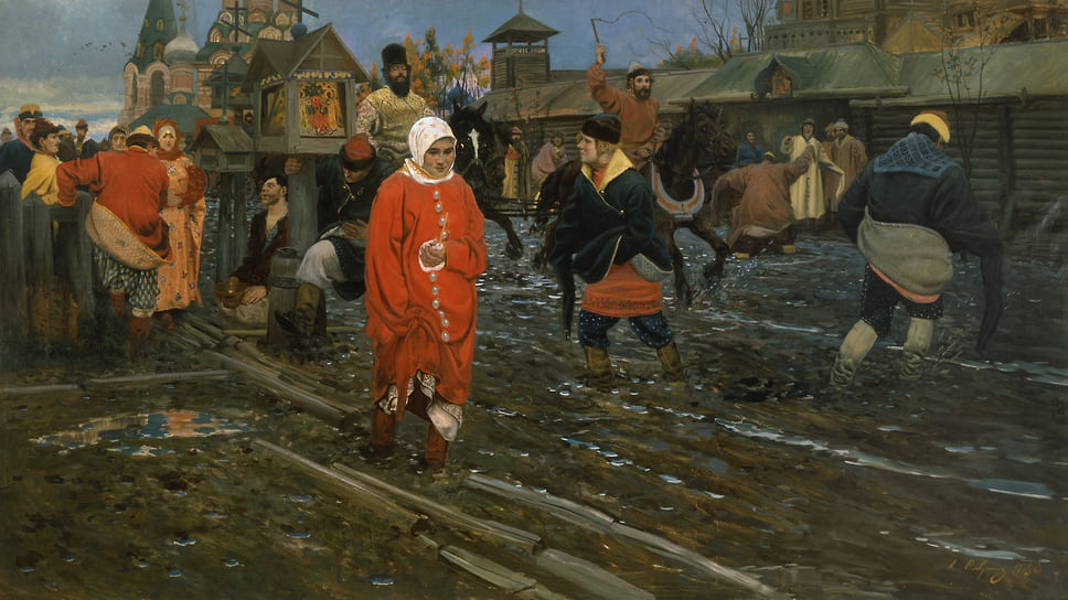 Андрей Рябушкин «Московская улица ХVII века в праздничный день» 1895 год