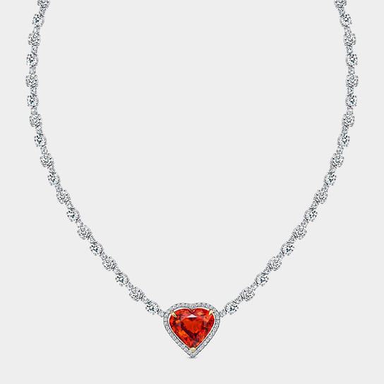 Колье Royal со спассартином огранки «сердце» весом 11,72 карата, MIUZ Diamonds