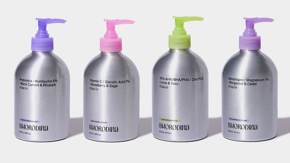 Smorodina, линия гелей для души с пребиотиками, витамином С, адаптогенами, магний и цинком в составе